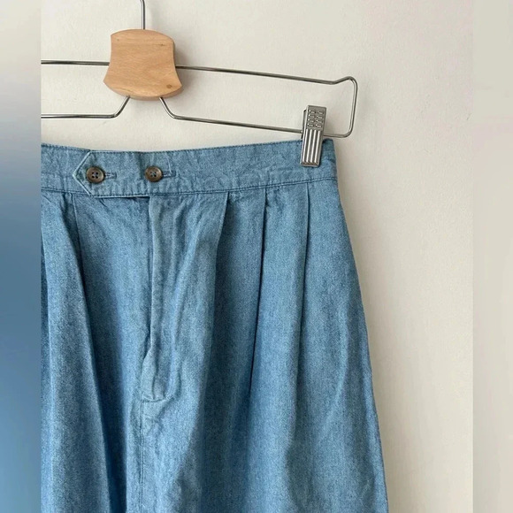 90’s Lands’end high waist cotton mid length  a rise skirt - Picture 2 of 9